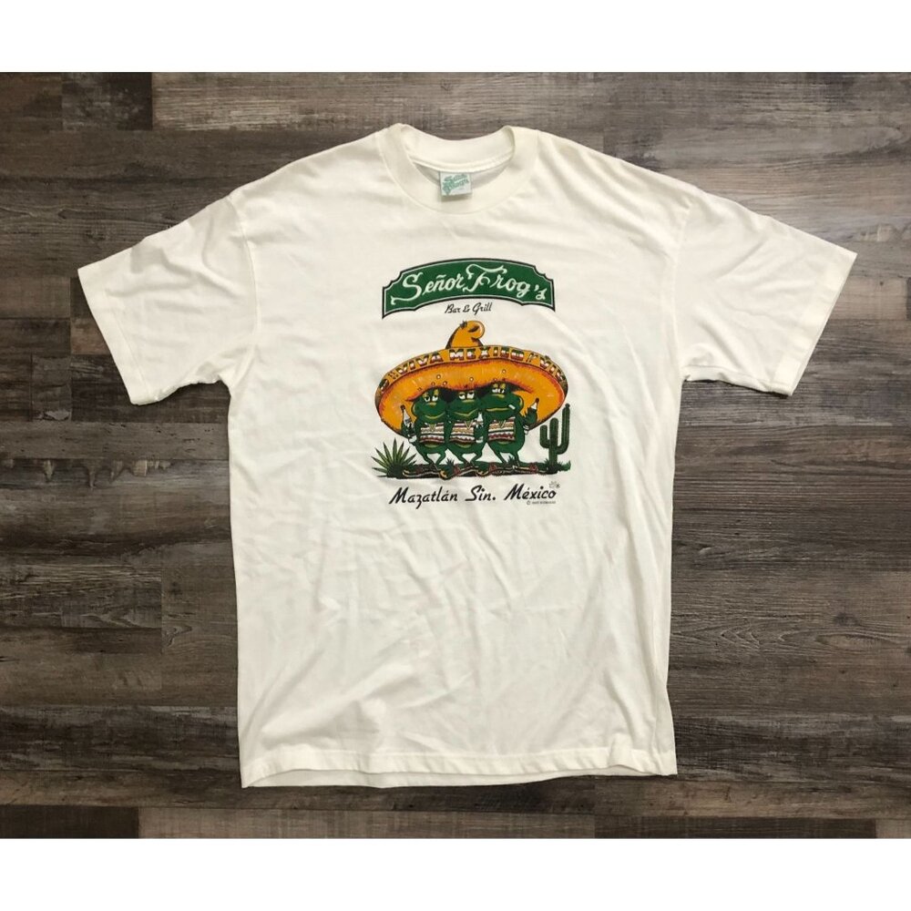 Vintage Senor Frogs Mazatlan Sin Mexico Mens 2XL Single Stitch T Shirt